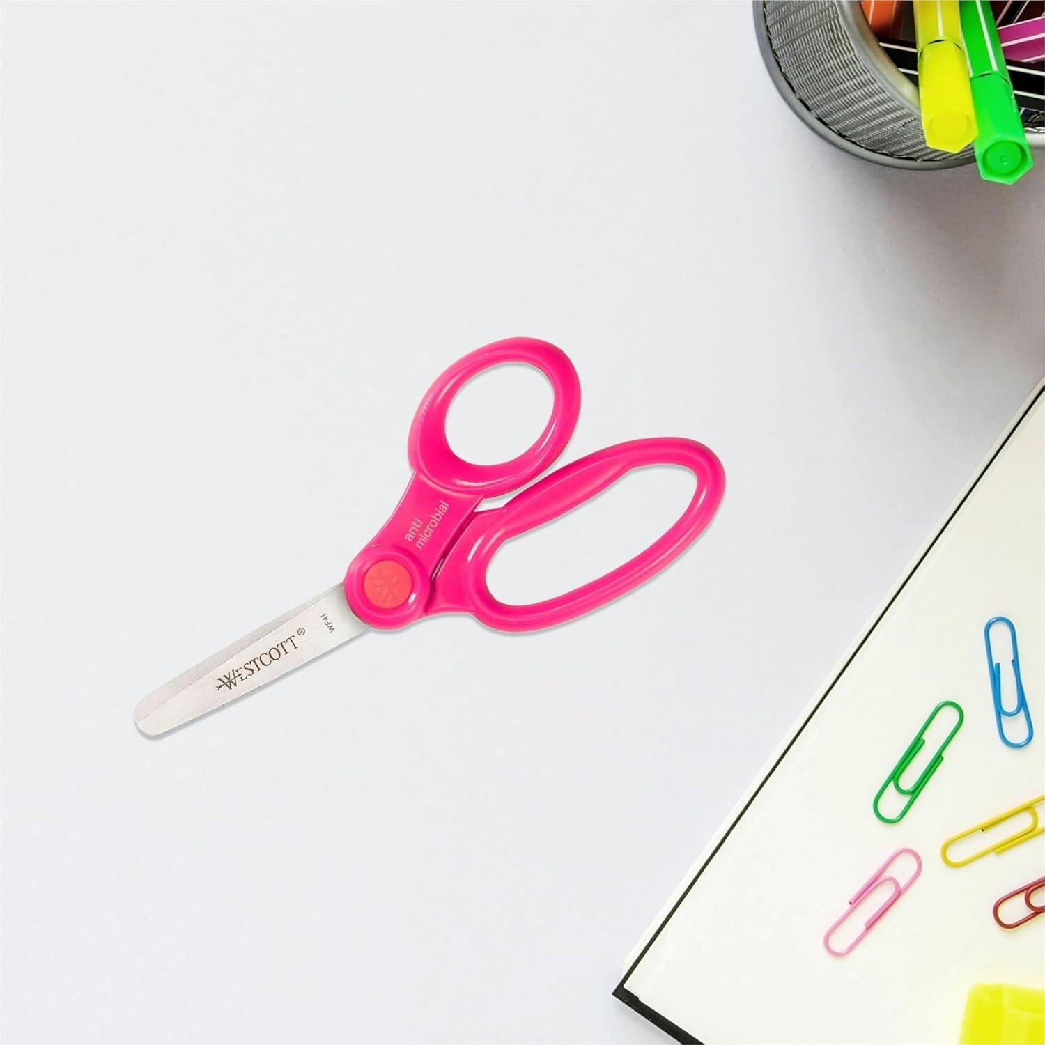 imageWestcott Kids School Pack Scissors 5quot Blunt Assorted Colors Pack Of 12