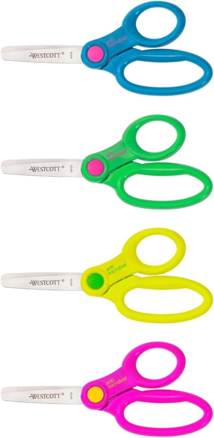 imageWestcott Kids School Pack Scissors 5quot Blunt Assorted Colors Pack Of 12