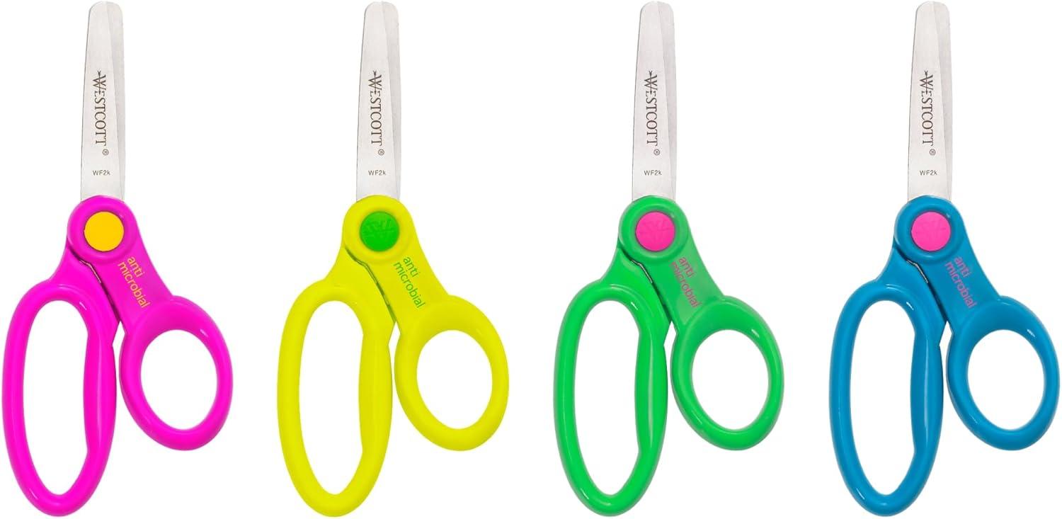 imageWestcott Kids School Pack Scissors 5quot Blunt Assorted Colors Pack Of 12