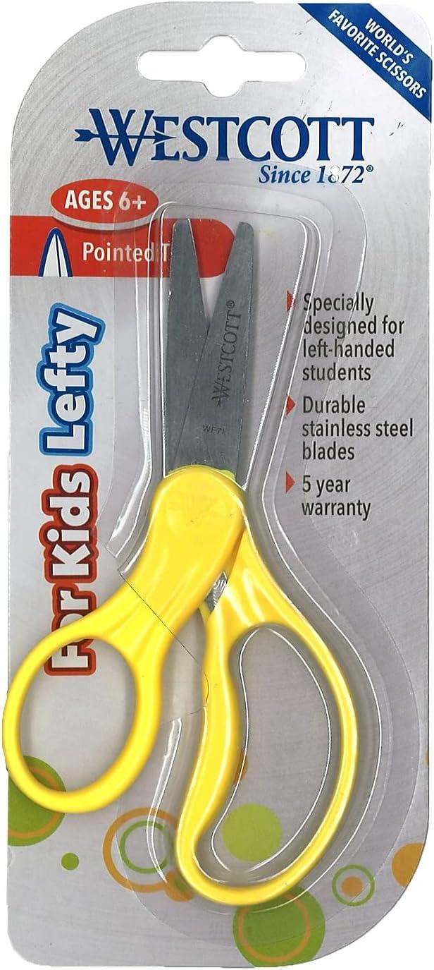 imageWestcott School LeftHanded 5quot Kids Stainless Steel Scissors Assorted Colors Pack of 6 ACM131786
