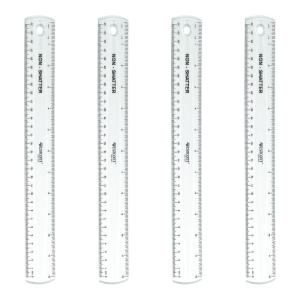 imageWestcott 12Inch Flexible Shatterproof Rulers Flexible Design with EasytoRead Markings for Home Office Classroom Back to School School Supplies 4 PackClear
