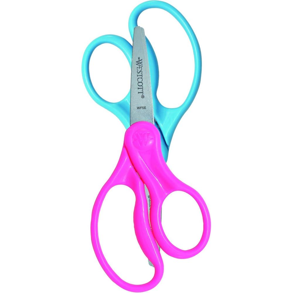 imageWestcott Hard Handle Kids Scissors 5quot Pointed Assorted Colors 2Pack