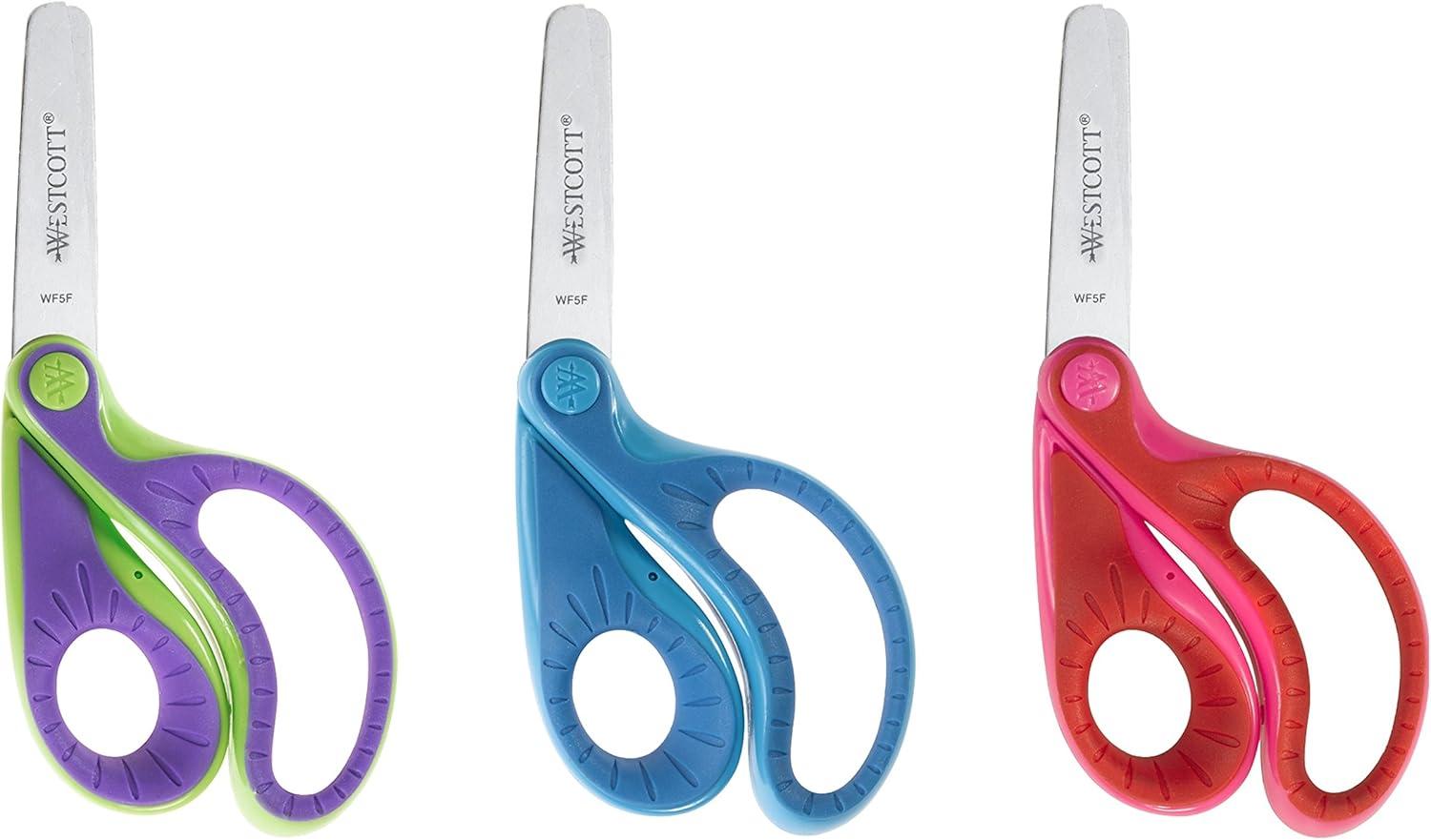 imageWestcott Kids 5 Ergo Jr Blunt Scissors Assorted Colors Case of 72 50016670Case of 72