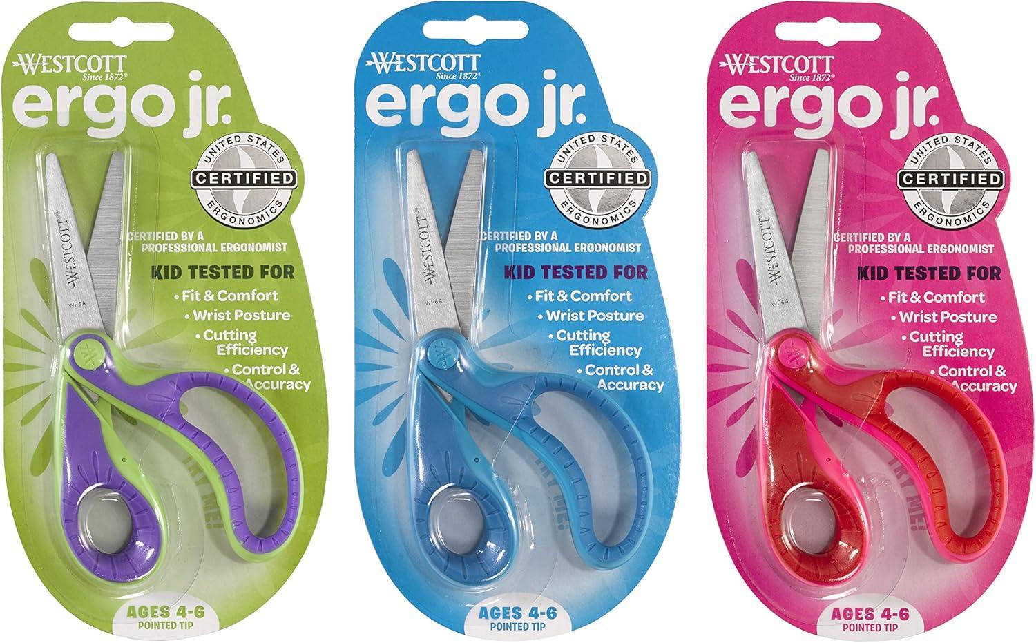 imageWestcott Kids 5 Ergo Jr Blunt Scissors Assorted Colors Case of 72 50016670Case of 72