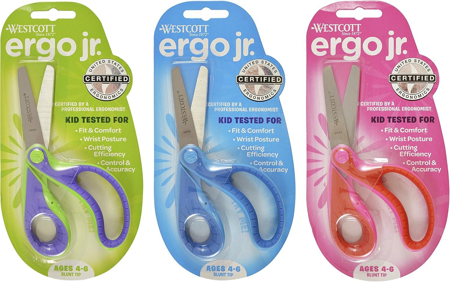 imageWestcott Kids 5 Ergo Jr Blunt Scissors Assorted Colors Case of 72 50016670Case of 72