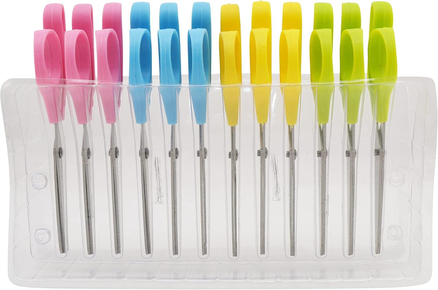 imageWestcott Kleencut Kids Blunt Scissors with Storage Rack 5 Set of 12 Assorted ColorsCase of 3