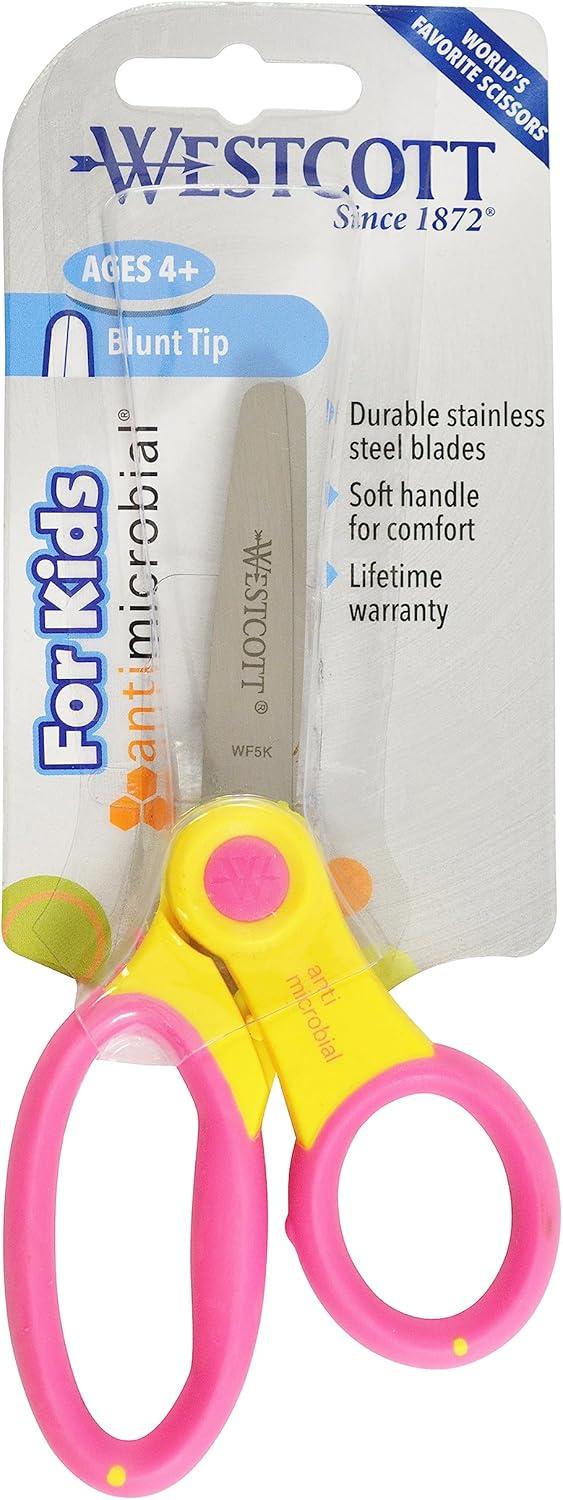 imageWestcott Soft Handle Kids Scissors Assorted Colors 5Inch Blunt 14596