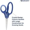 imageWestcott GEM CrystalDesign 7Inch Pointed Student Scissors for Ages 12 Classroom Essential with Comfortable Grip Ideal for Left or Right Hand Back to School School Supplies PinkBlue Gem