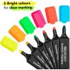 imageWestcott Highlighters School Supplies Pen Set of 6  Bright Coloured Highlighters  Line Width 25 mm  Premium Ink Made in Germany  E744251 00