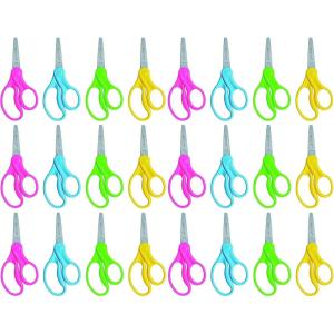 imageWestcott School Left and Right Handed Kids Scissors 5 Pointed Pack of 24 Assorted Colors