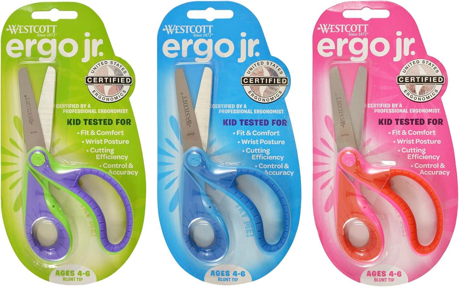 imageWestcott Kids 5 Ergo Jr Blunt Scissors Assorted Colors 16670