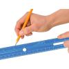 imageWestcott 16014 Plastic Beveled Transparent Ruler Blue 12 in