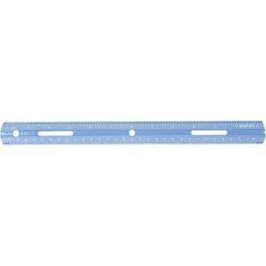 imageWestcott 16014 Plastic Beveled Transparent Ruler Blue 12 in