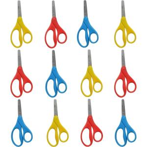 imageWestcott Kids Scissors 5 Blunt 12Pack 4 Yellow 4 Red 4 Blue5 Blunt