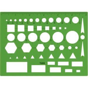 imageWestcott T816 AllPurpose Technical Drawing Template Plastic Shape Template Tool Green 45 by 6 inAll Purpose