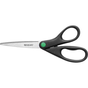 imageWescott Kleenearth Recycled Stainless Steel Scissors 8 Straight Black 41418120Pack