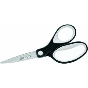 image:imageWestcott 7 Kleenearth Soft Handle Straight Scissors BlackGray